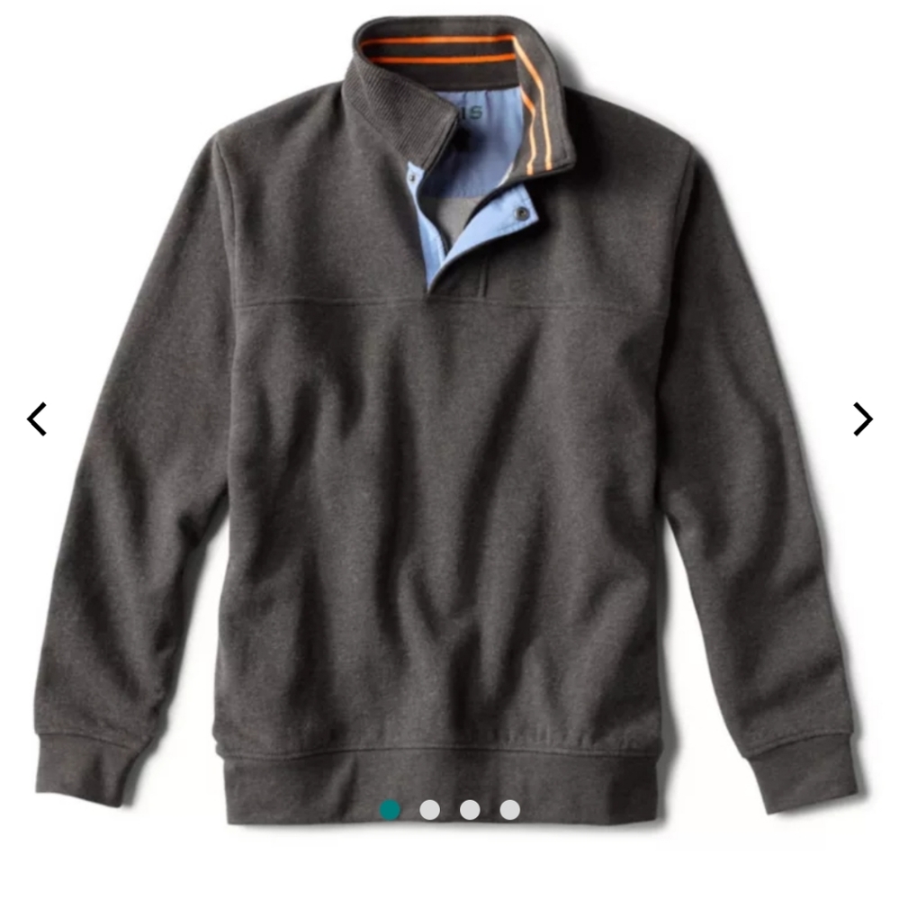 Orvis Men's Signature Quarter Zip Sweatshirt Grey Size XL - Picture 5 of 16